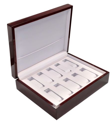 Teak Wood Wooden Red Watch Box Case Storage 10 Ten Watch Holder