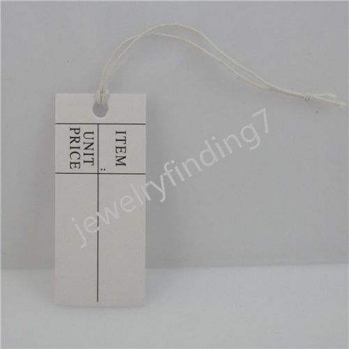 100PCS White Paper Price Tags Label Hanging Elastic String Handmade Making