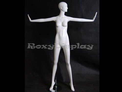 Female Fiberglass Glossy White Mannequin Eye Catching Abstract Style #MD-XD12W