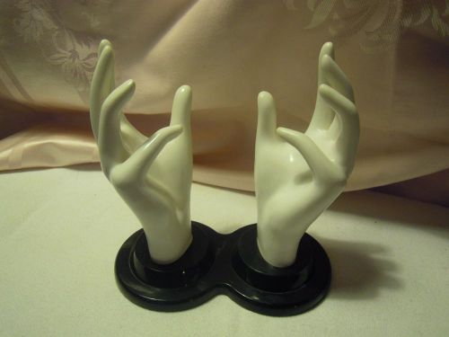 Set of Hands 8&#034; X 8&#034; on Base Store Display Jewlery Holder 1990