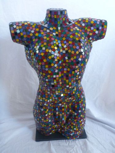 Mosaic Torso Mannequin Ornamental Display Lamp Multicolour Male Body Medium 50cm