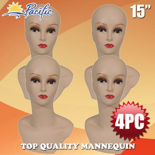 Realistic Plastic life size Female MANNEQUIN head display wig hat glass PDXC 4pc