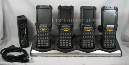 LOT of 4 x SYMBOL MC9090G MC9090-G 1D CE 5.0 Laser Barcode Scanner +4SLOT CRADLE