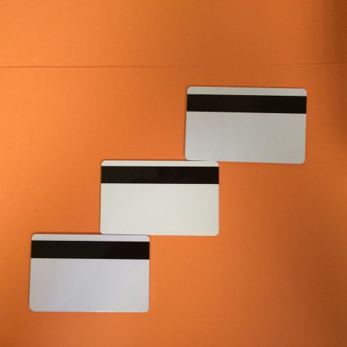 3 white pvc cards-hico mag stripe 3 track - cr80 .30 mil for id printers for sale