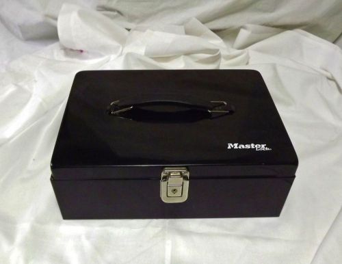 Master lock cash box security safe w / removable tray for money, coins - w/ keys for sale