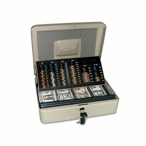 3-in-1 Cash-Change-Storage Steel Security Box w/Key Lock, Beige (PMC04967)