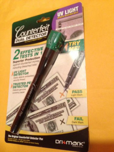 DriMark Smart Money Counterfeit Dual Detector Pen with Reusable UV Led Light