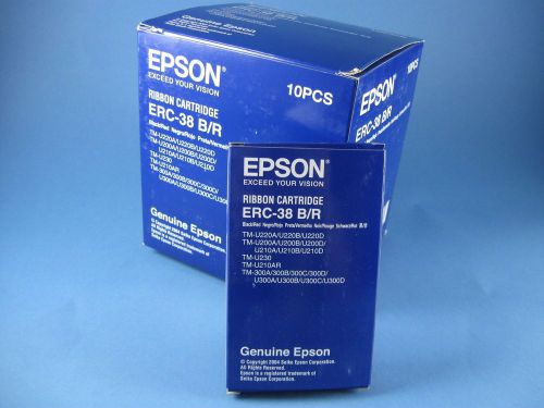 Epson erc-38 black/red cartridge ribbon (oem# erc-38br), 10 ribbons/box for sale