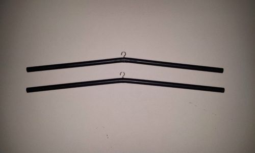 Jersey hanger for display case frame - black plastic rod with hook - lot of 2 for sale