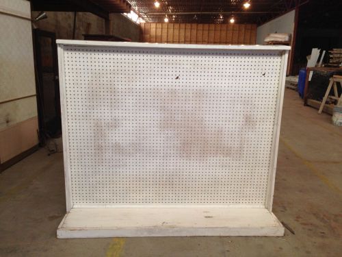 Large White Pegboard Display Stand