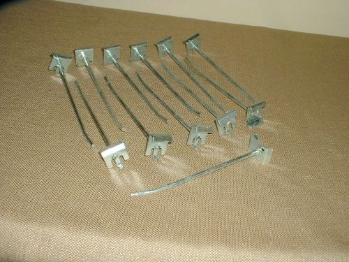Lot of 12 Slat Wall Style Metal Retail Hooks - 6 Inches +- in Length - GU