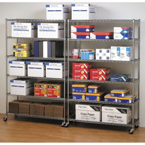 Seville commercial industrial heavy duty storage shelving 6 ct wire metal chrome for sale