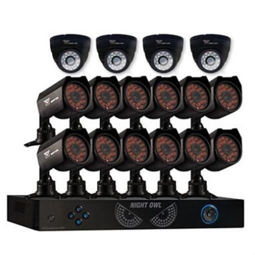 Night owl t-161-12624-4dmba 16 ch security system 1tb dvr, 16 600tvl nv cameras for sale