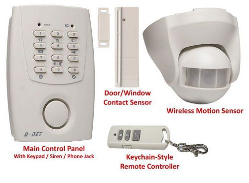 Wireless security alarm system w/  remote motion sensor + auto call out dialer for sale