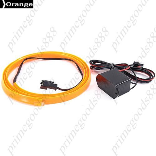 12V 2m Interior Flexible Neon Cigarette Lighter Light Glow Wire Lamp Car Orange