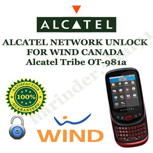 ALCATEL NETWORK UNLOCK FOR WIND CANADA Alcatel Tribe OT-981a