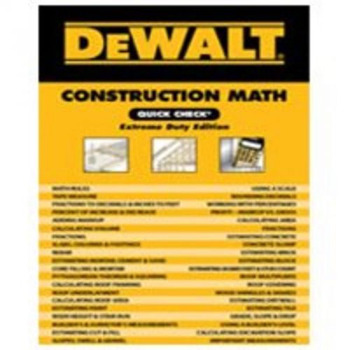 Dewalt Quick Check Math CENGAGE LEARNING How To Books/Guides 9781111128579