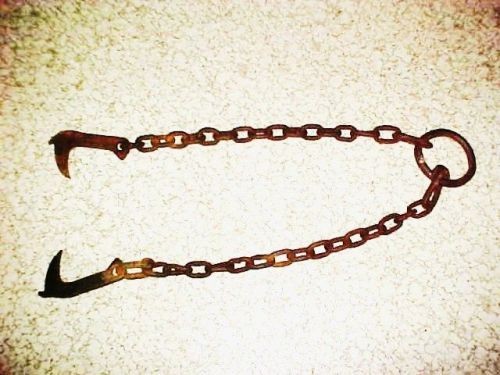 Antique--DIXIE--No-O--Log Grabs--with 2 ft Chain---Logging Tool--Farm / Forest