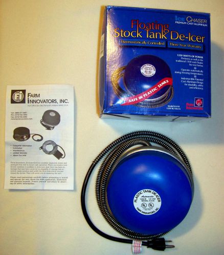 Floating stock tank de-icer farm innovators ice chaser 1250 watts new in box for sale