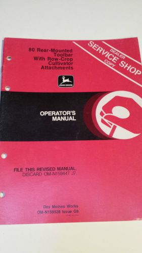 John Deere 80 Rear-mounted toolbar w/attachments operators manual