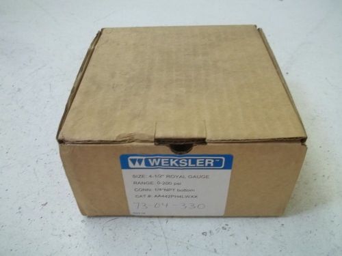 Weksler aa442ph4lwxx 4-1/2&#034; royal gauge range:0-200psi *new in a box* for sale