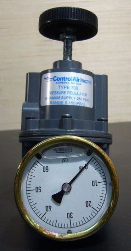 Control Air Inc Type 700 Pressure Regulator w/ Oil-filled Noshok Gauge 0-150PSI