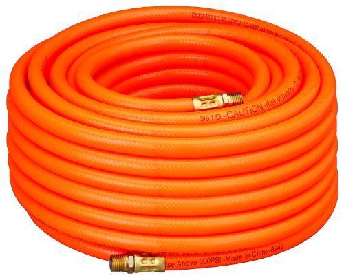 Amflo 576-100a orange 300 psi pvc air hose 3/8&#034; x 100 with 1/4&#034; mnpt end fitting for sale