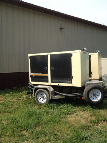 Kohler 50kw generator john deere diesel engine trailer mounted single phase. for sale