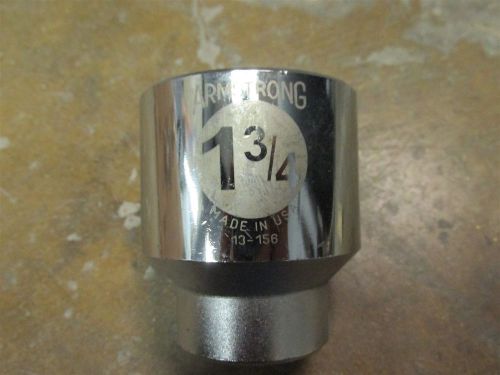 Armstrong 13-156 Chrome 1-3/4&#034; Standard Socket 12 Point 3/4&#034; Drive Made in USA!