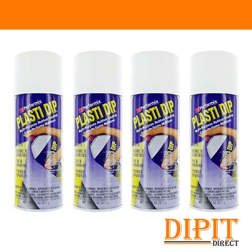 Performix Plasti Dip Matte White 4 Pack Rubber Coating Spray 11oz Aerosol Cans