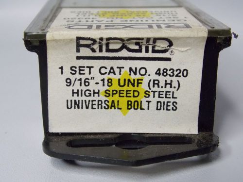 RIDGID 48320 9/16&#034;-18 UNF BOLT THREADING DIES RH HS UNIVERSAL HEADS - NEW