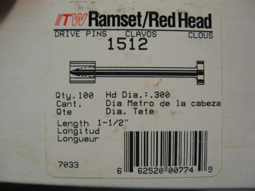 300 Ramset / Red Head Drive Pins, 1 1/2&#034; Nails For Powder Actuated Tools # 1512