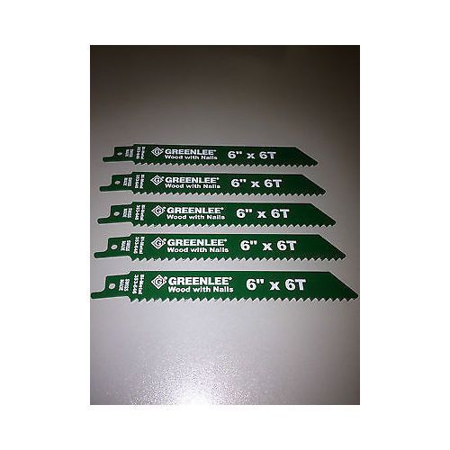5 pk-new greenlee 353-646 6&#034; x 6t reciprocating straight saw blades for sale