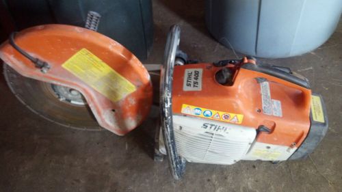 STIHL TS400 CONCRETE CUT OFF SAW WATER HOOKUP AND 14&#039;&#039; DIAMOND BLADE NO RESERVE