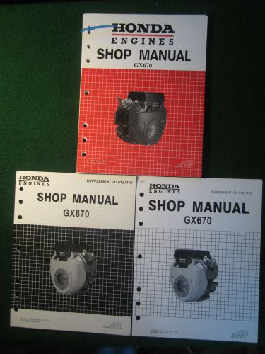 Honda Engine GX670 Shop Service Manual Set GX 670 1999-2001 FACTORY