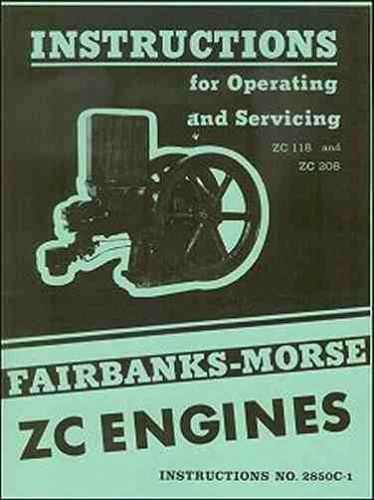 Fairbanks morse zc 118 and zc 208 engines instruction manual for sale