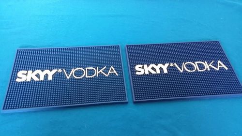 Lot of two (2) skyy vodka blue rubber bar spill mats 18&#034; x 12&#034; - brand new for sale