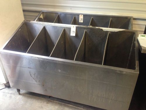 5 column custom made stainless steel ice bin bar beer bottle with drain 59&#034; x 22 for sale