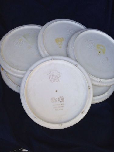 Lot of 6 Used Pizza Hut Deep Dish Pizza Pan Lids 6&#034; Plastic covers For Pans