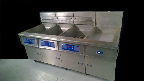 Pitco frialator 3 bay 65lbs. deep fryer with food warmer &amp; free shipping for sale