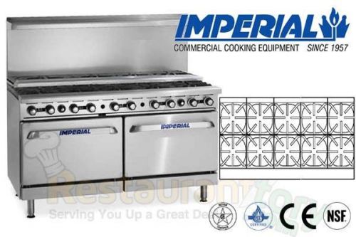 Imperial commercial restaurant range 60&#034; w/ 10 burner nat gas ir-10-su-cc for sale