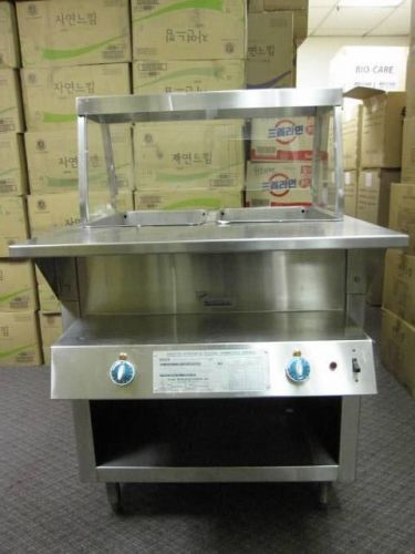Duke 2 well electric steam table w/sneeze guard for sale