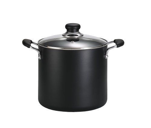T-fal stock pot nonstick 12 quart cookware dishwasher safe pfoa free black for sale