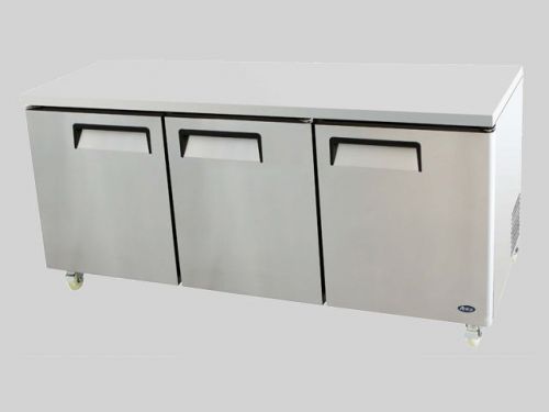 New atosa three door undercounter reach-in refrigerator mgf8404 nsf. for sale
