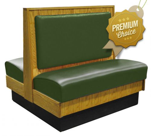 Yew Green Double Wood Restaurant Booth Vinyl Upholstered Back &amp; Seat (KEA-814-D)