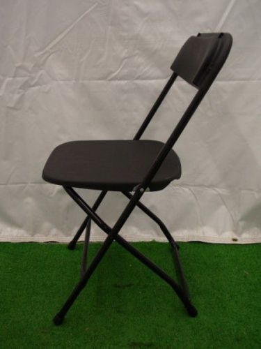 20 Black Folding Chairs Plastic Steel Stacking Chair Church School FREE SHIPPING
