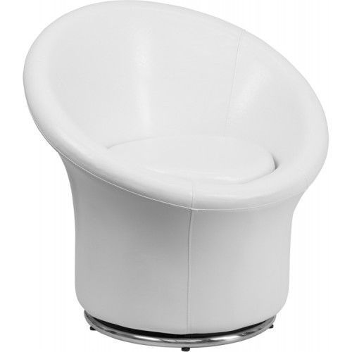 Flash Furniture ZB-3975-WH-GG White Leather Swivel Reception Chair  - Retro Styl