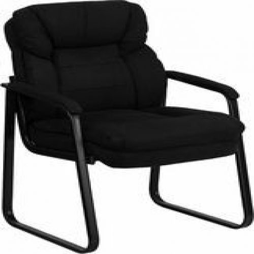 Flash Furniture GO-1156-BK-GG Black Microfiber Executive Side Chair with Sled Ba