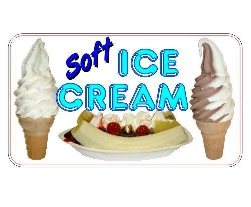 Deluxe soft serve ice cream decal for ice cream truck or parlor menu board for sale