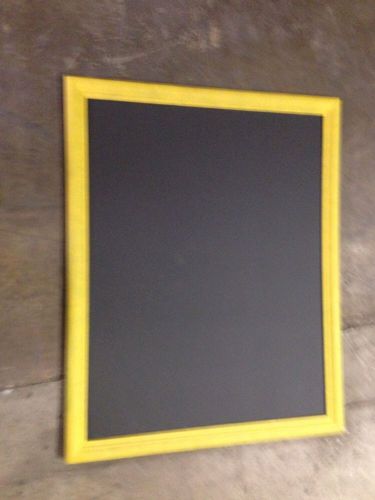 Yellow Framed Menu Black Chalkboard Sign Display 25&#034; X 21&#034;